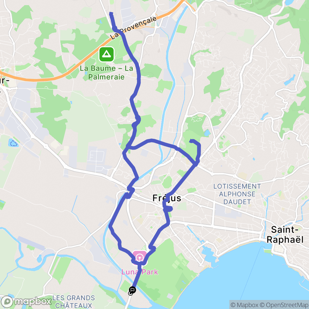 Fréjus : carte du parcours de randonnée - France