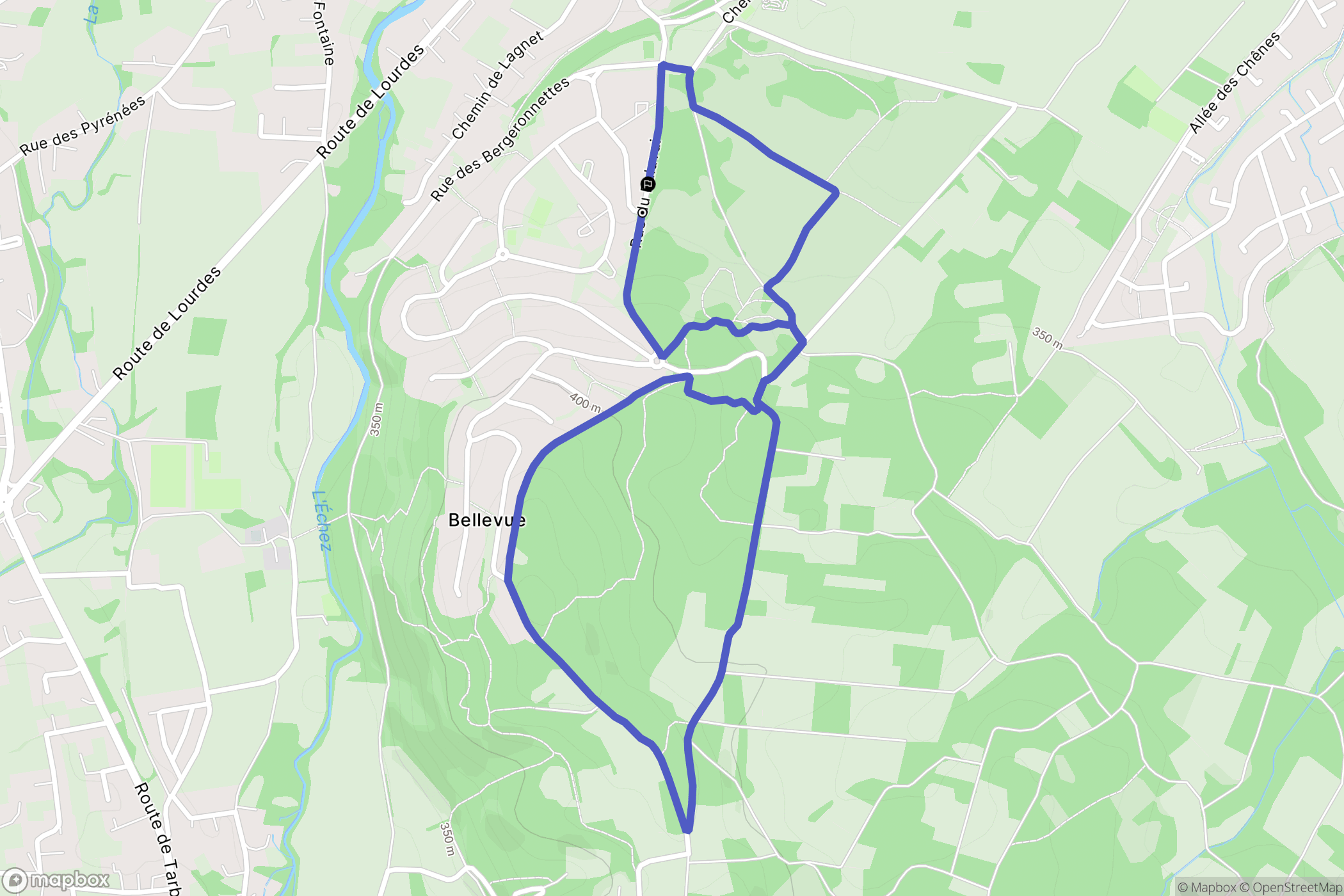 Juillan : carte du parcours de randonnée - France