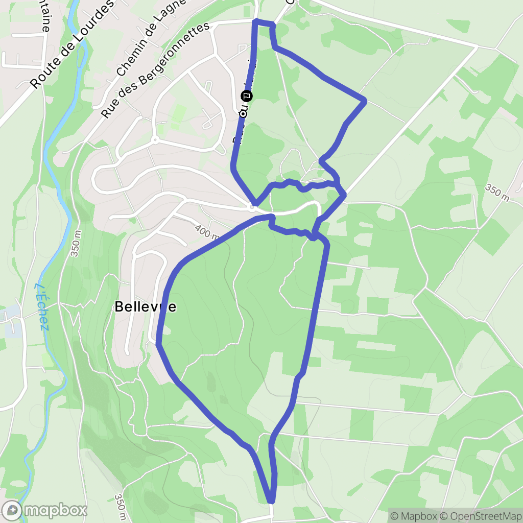 Juillan : carte du parcours de randonnée - France