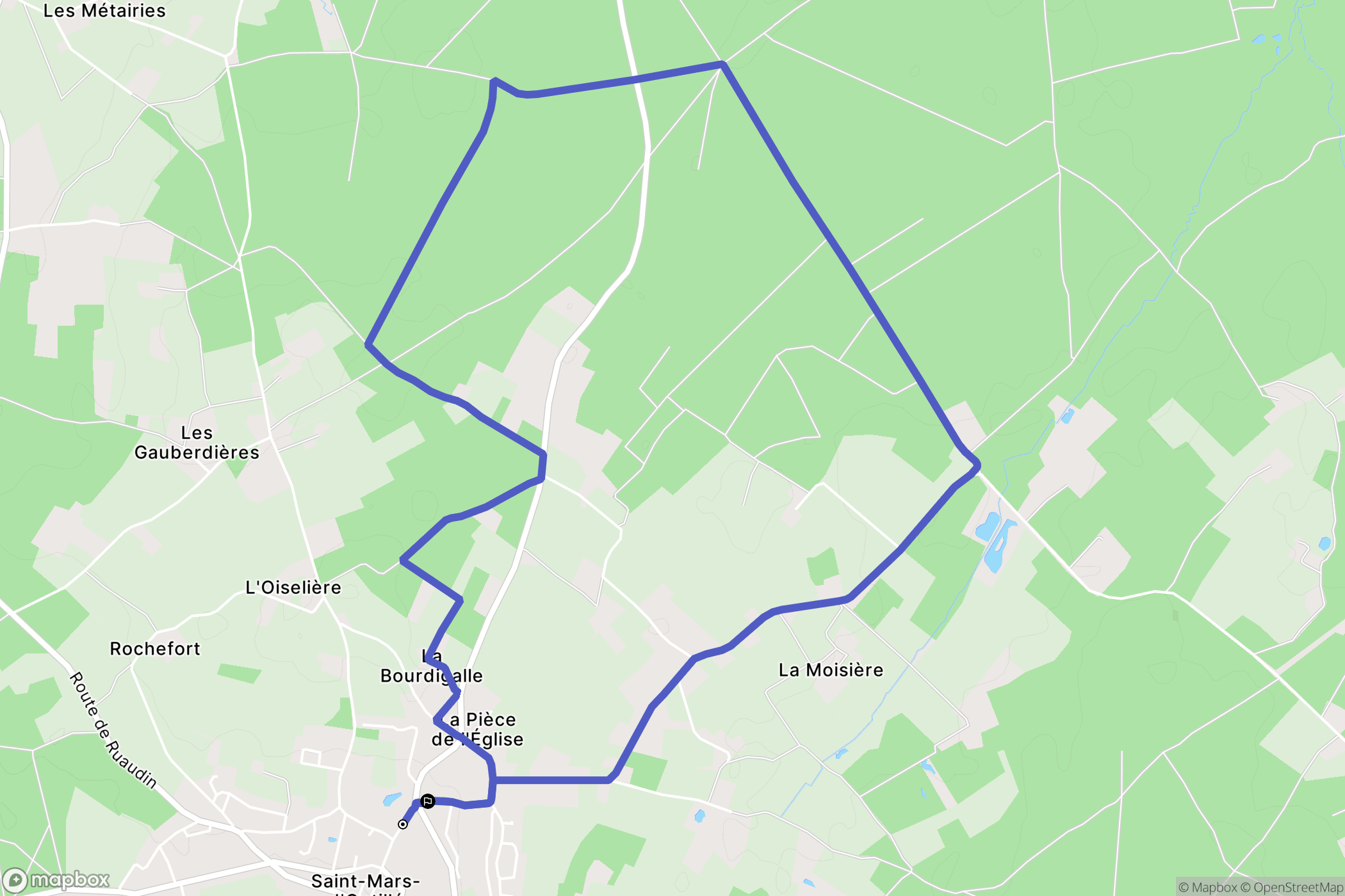 Saint-Mars-d'Outillé : carte du parcours de randonnée - France