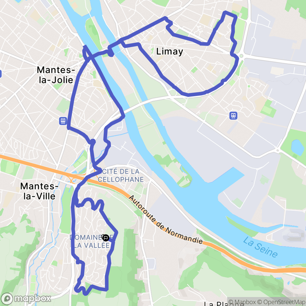 Mantes-la-Ville : carte du parcours de randonnée - France