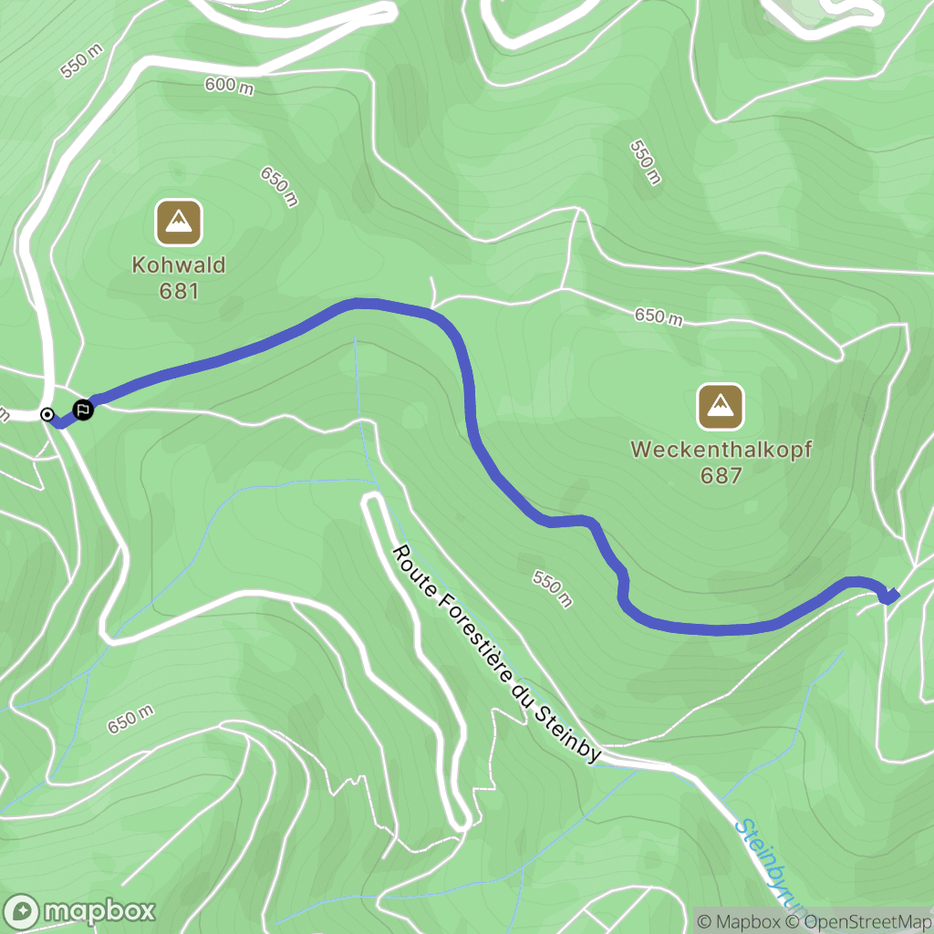 Bitschwiller-lès-Thann : carte du parcours de randonnée - France