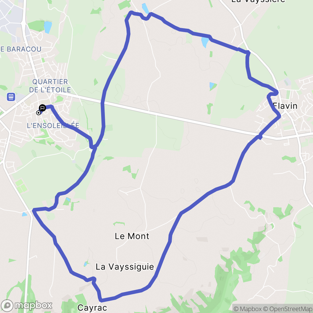 Luc-la-Primaube : carte du parcours de randonnée - France