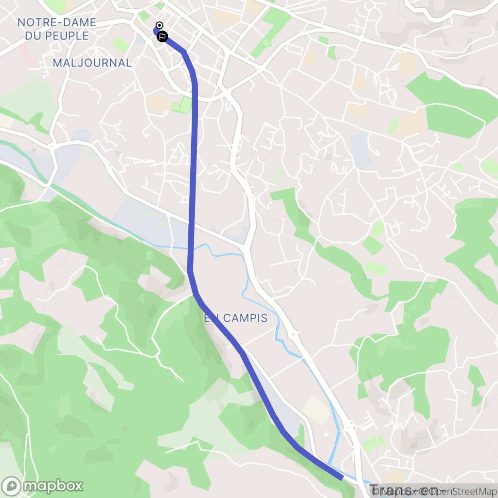 Draguignan : carte du parcours de randonnée - France