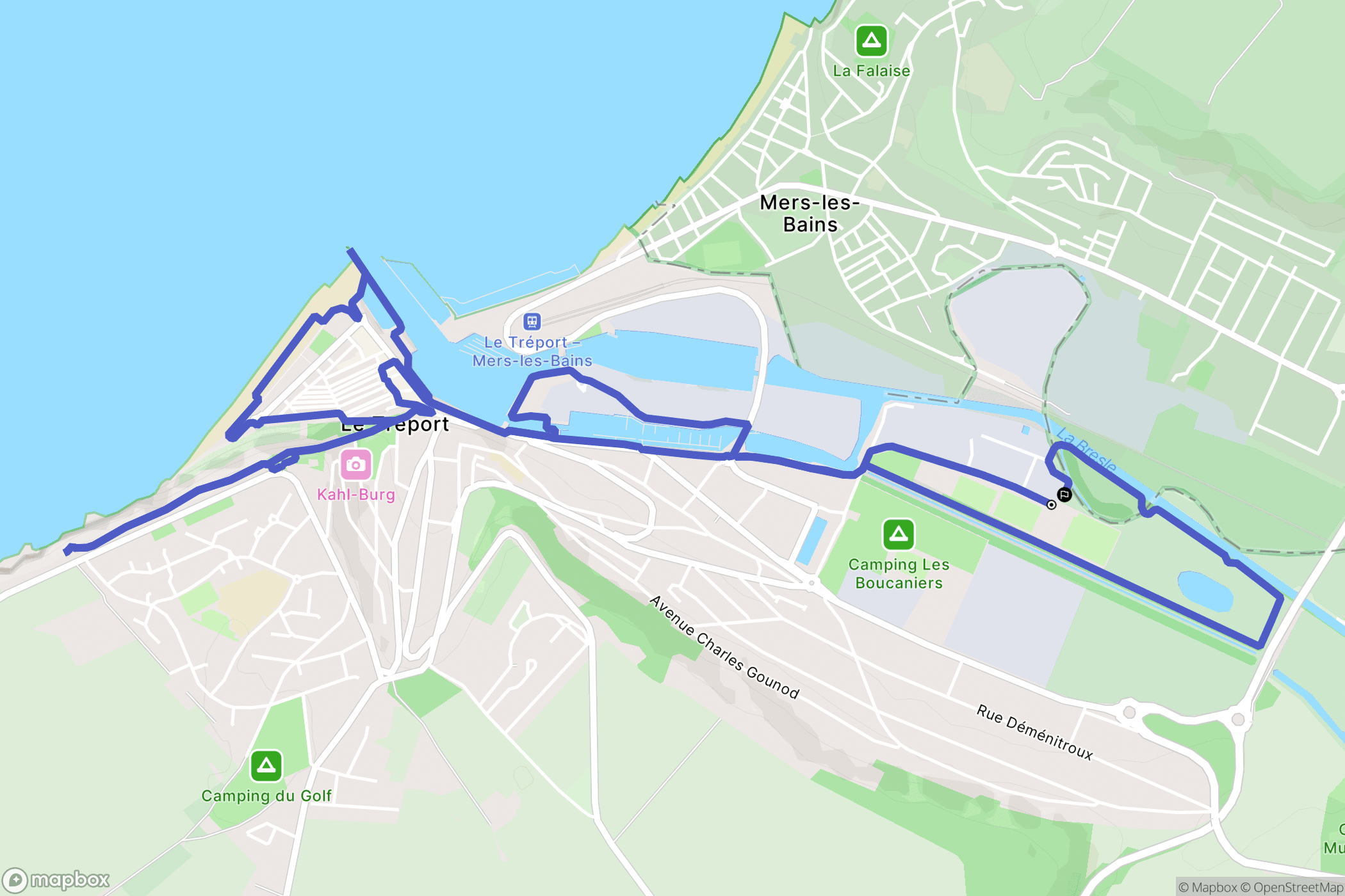 Le Tréport : carte du parcours de randonnée - France