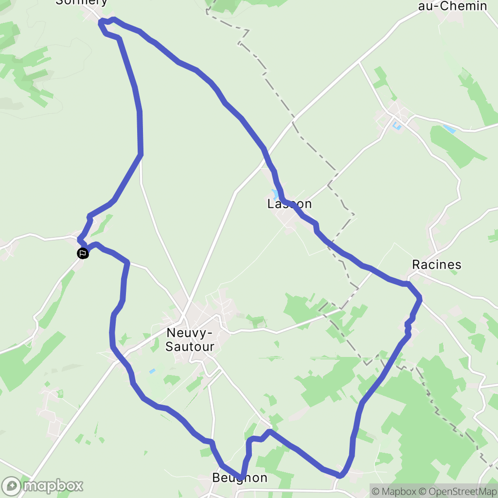 Neuvy-Sautour : carte du parcours de randonnée - France
