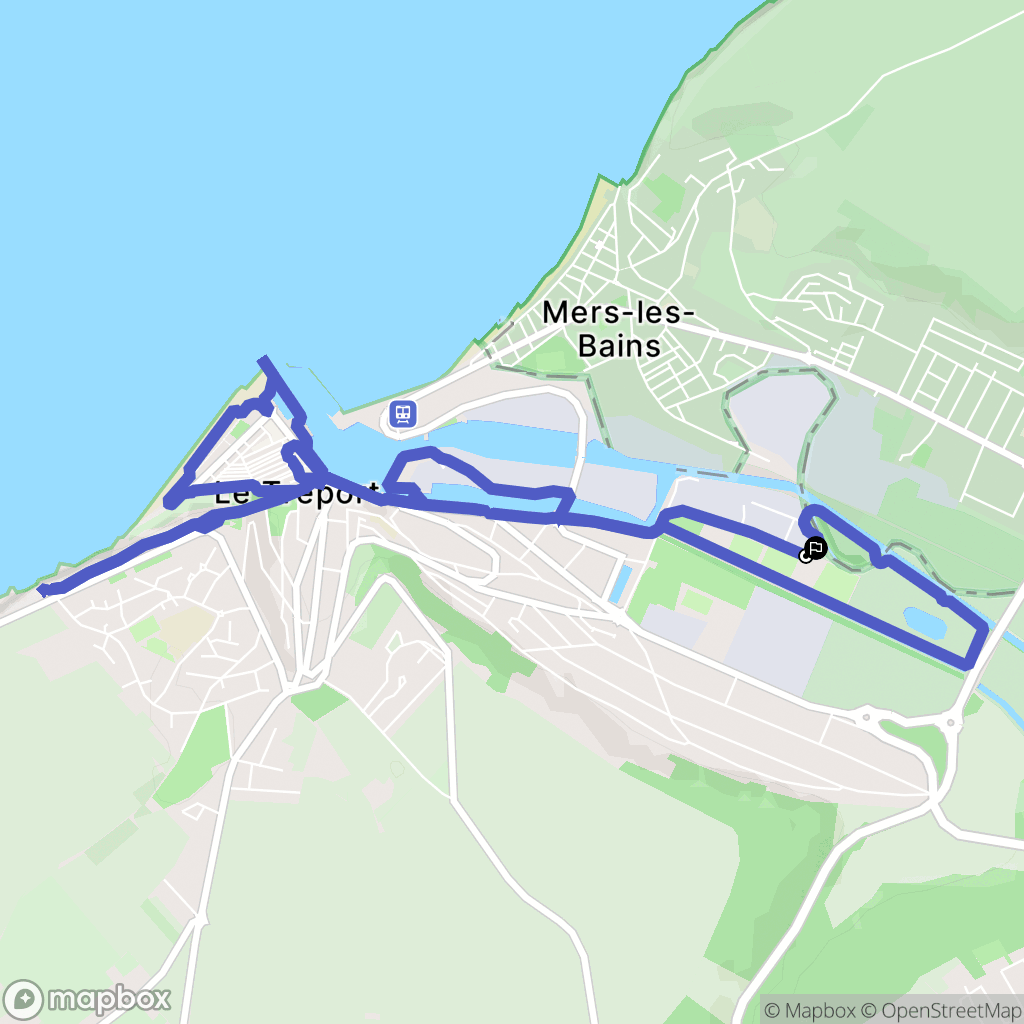 Le Tréport : carte du parcours de randonnée - France