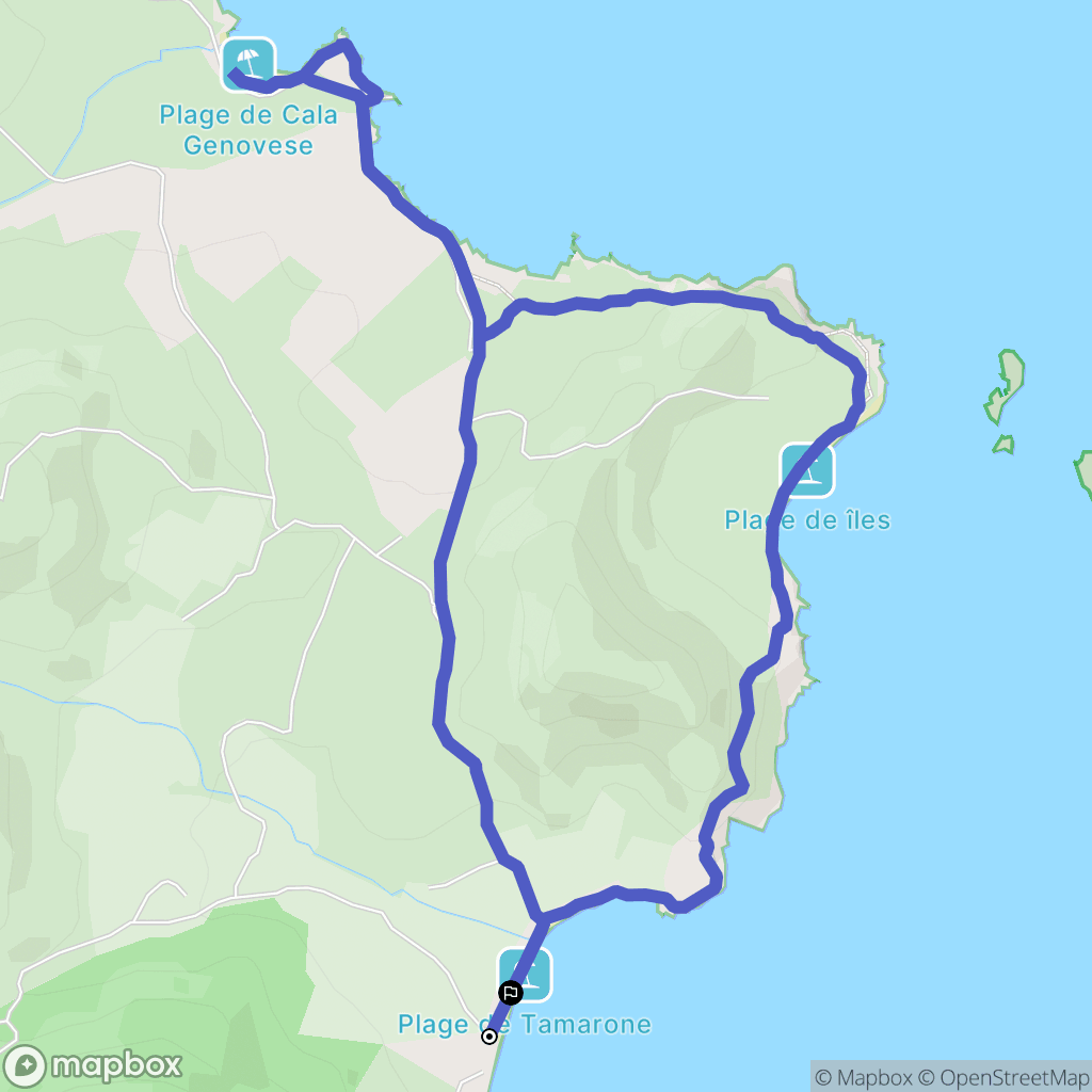 Rogliano : carte du parcours de randonnée - France