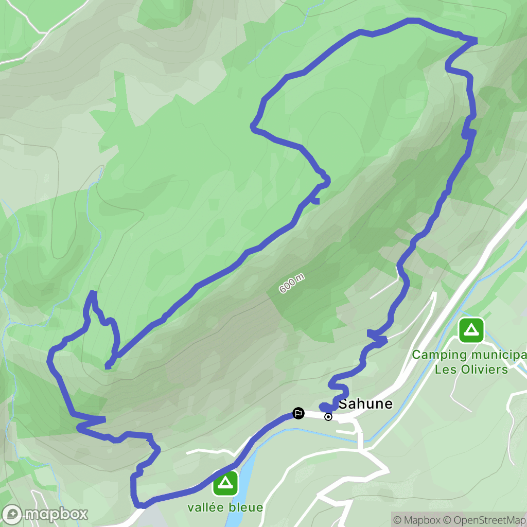 Sahune : carte du parcours de randonnée - France