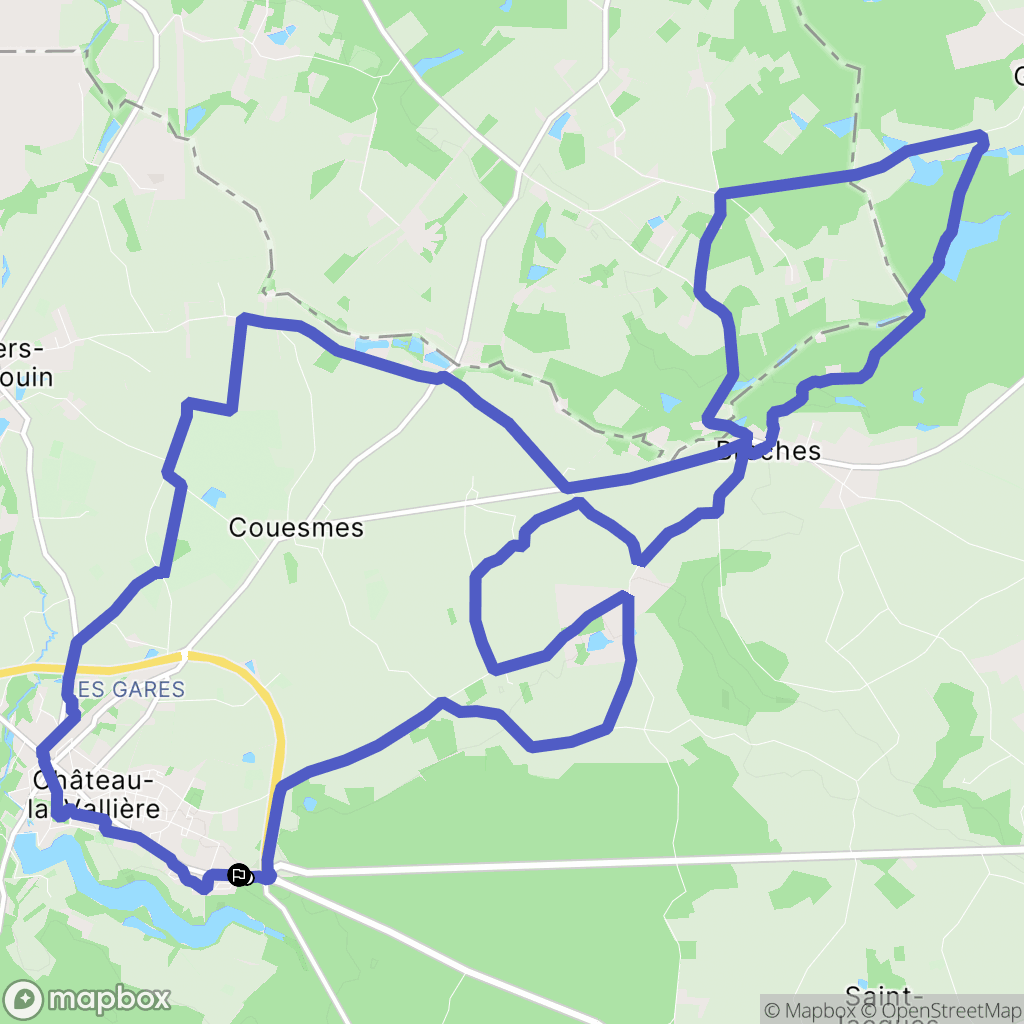 Château-la-Vallière : carte du parcours de randonnée - France