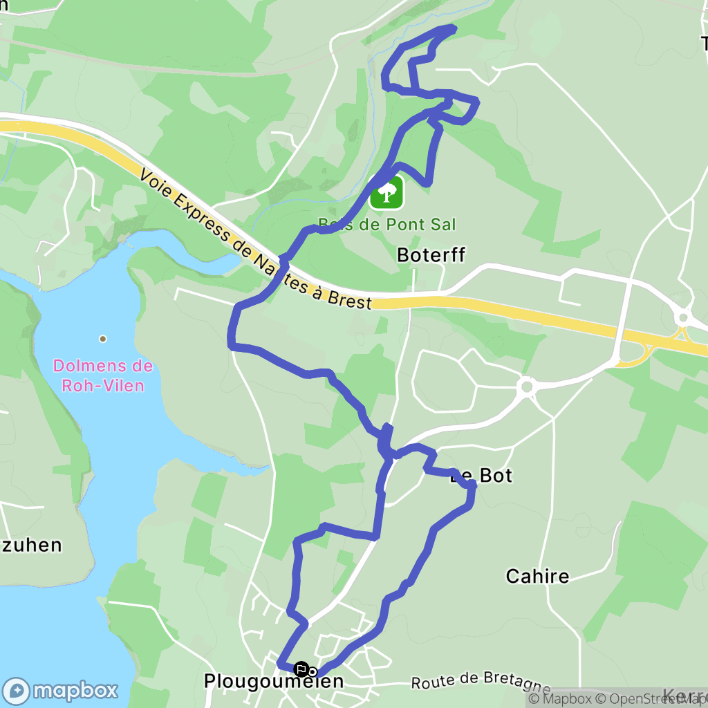 Plougoumelen : carte du parcours de randonnée - France