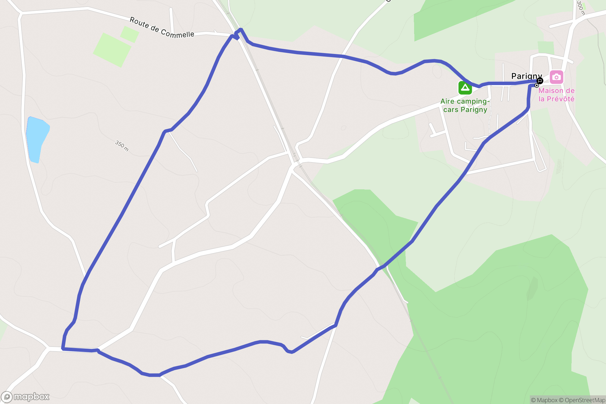 Parigny : carte du parcours de randonnée - France