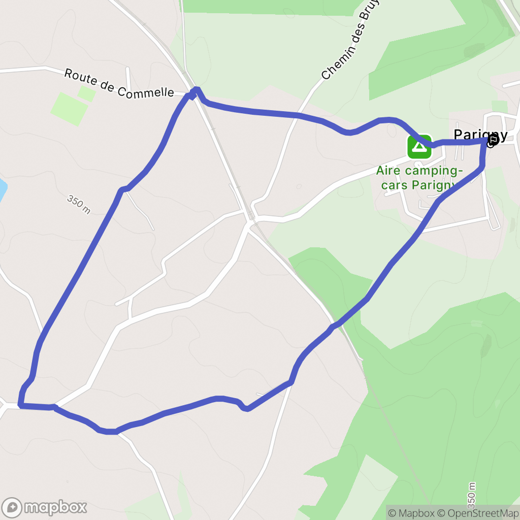 Parigny : carte du parcours de randonnée - France