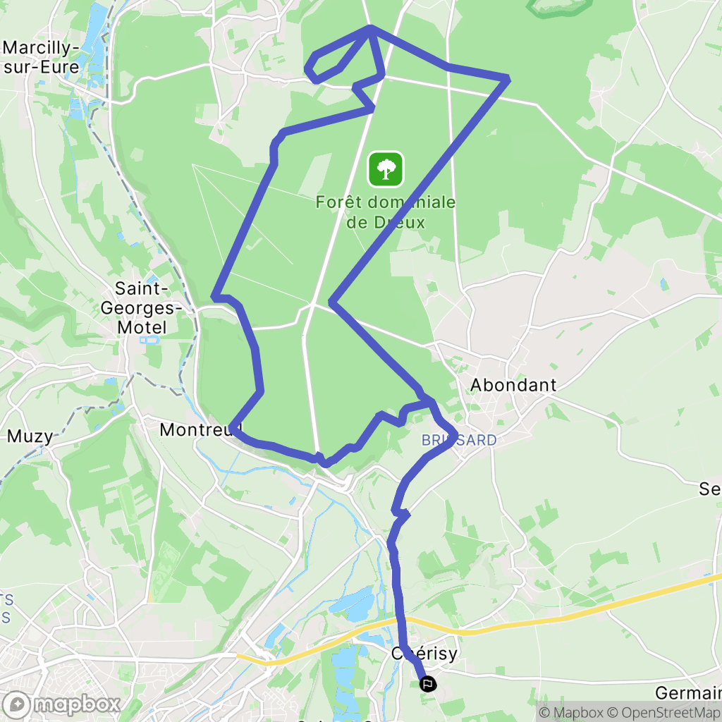 Sainte-Gemme-Moronval : carte du parcours de randonnée - France
