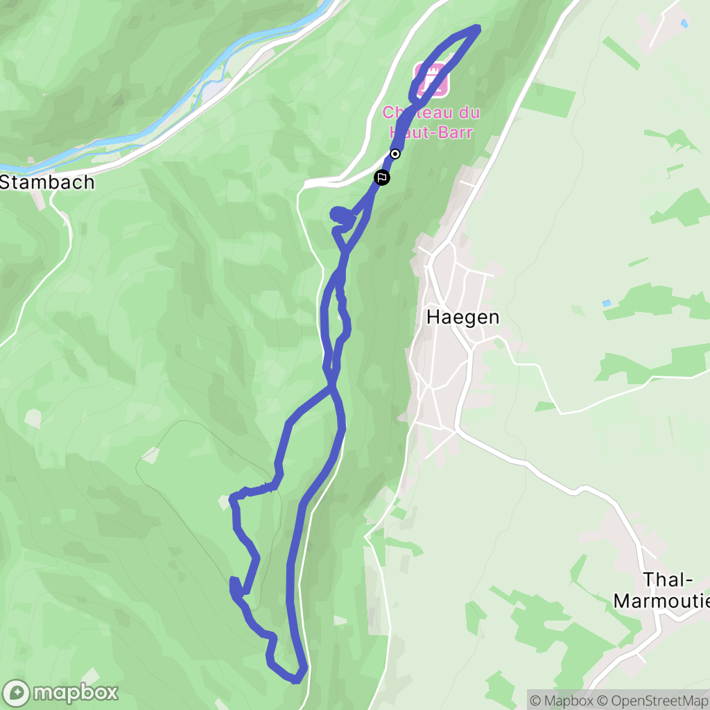Haegen : carte du parcours de randonnée - France