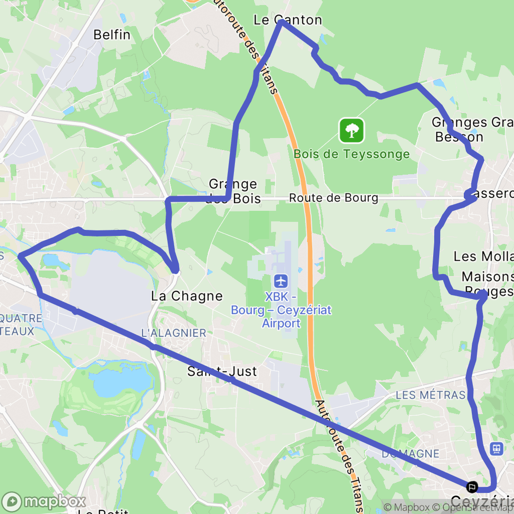 Ceyzériat : carte du parcours de randonnée - France