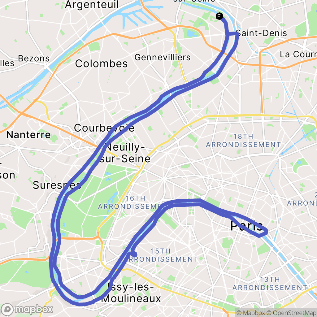 Villeneuve-la-Garenne : carte du parcours de randonnée - France