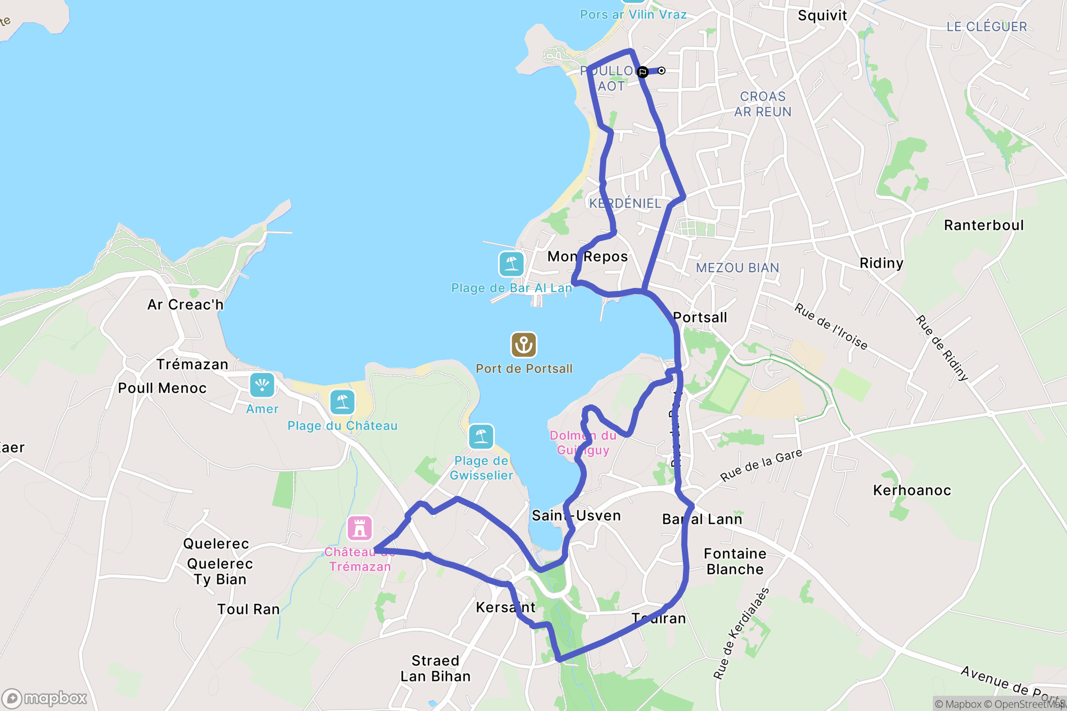 Ploudalmézeau : carte du parcours de randonnée - France