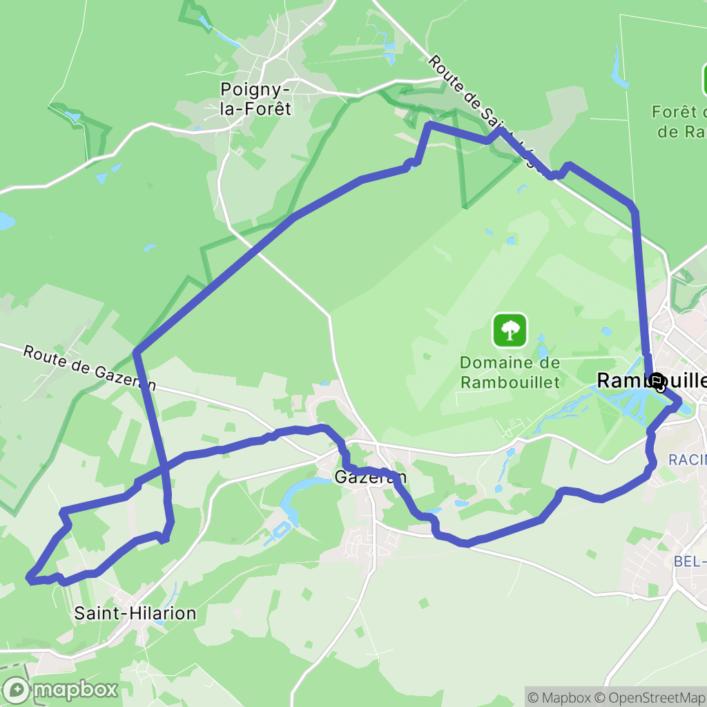 Rambouillet : carte du parcours de randonnée - France