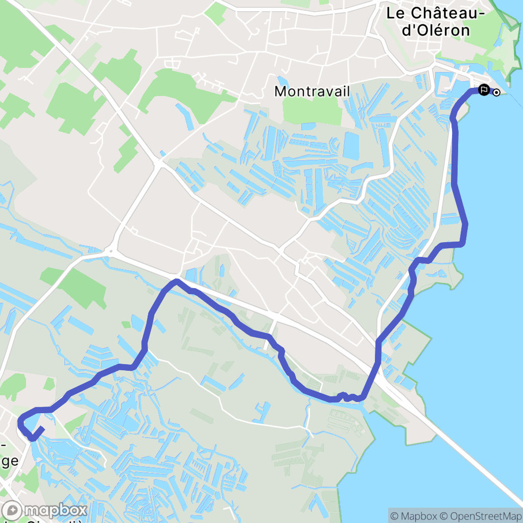 Le Château-d'Oléron : carte du parcours de randonnée - France
