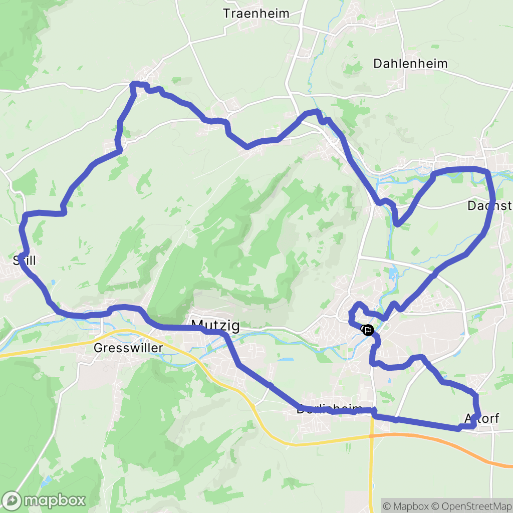 Molsheim : carte du parcours de randonnée - France