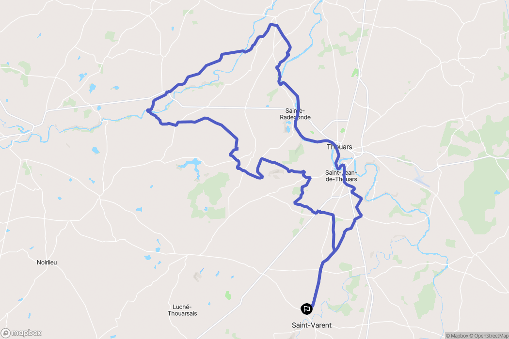 Saint-Varent : carte du parcours de randonnée - France