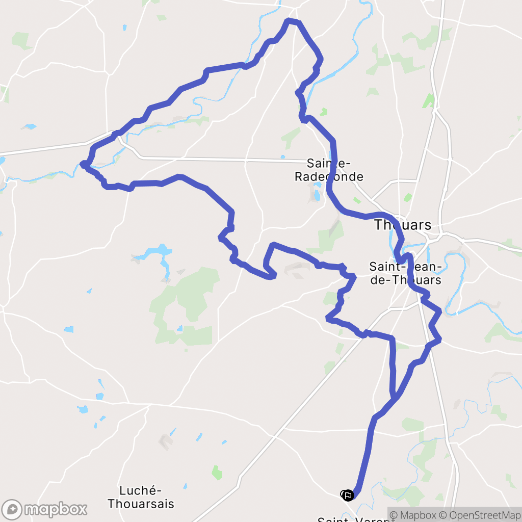 Saint-Varent : carte du parcours de randonnée - France