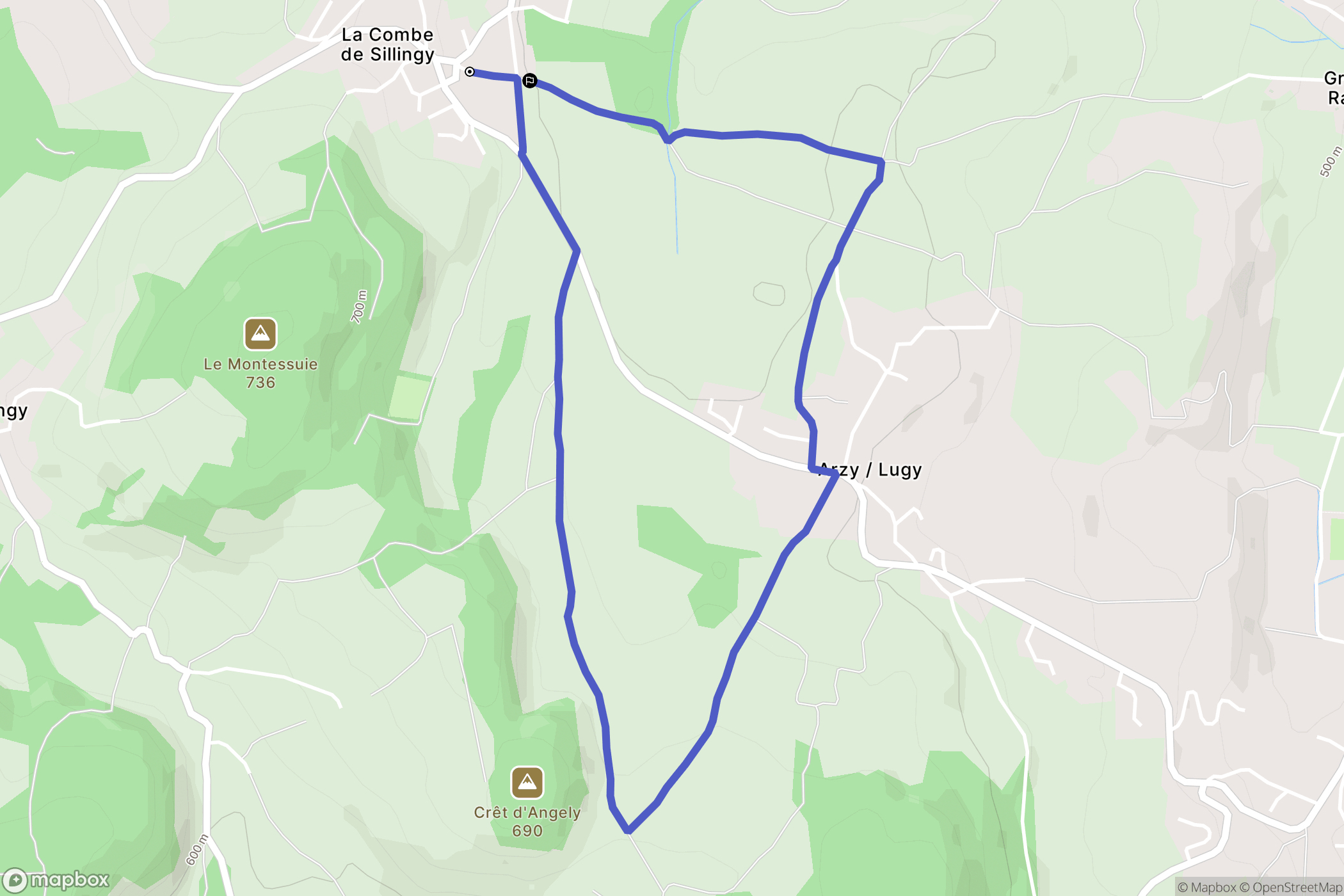 Sillingy : carte du parcours de randonnée - France