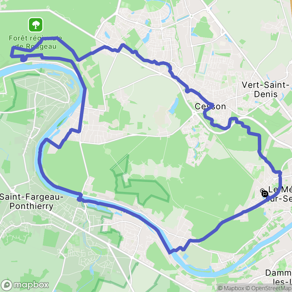 Le Mée-sur-Seine : carte du parcours de randonnée - France