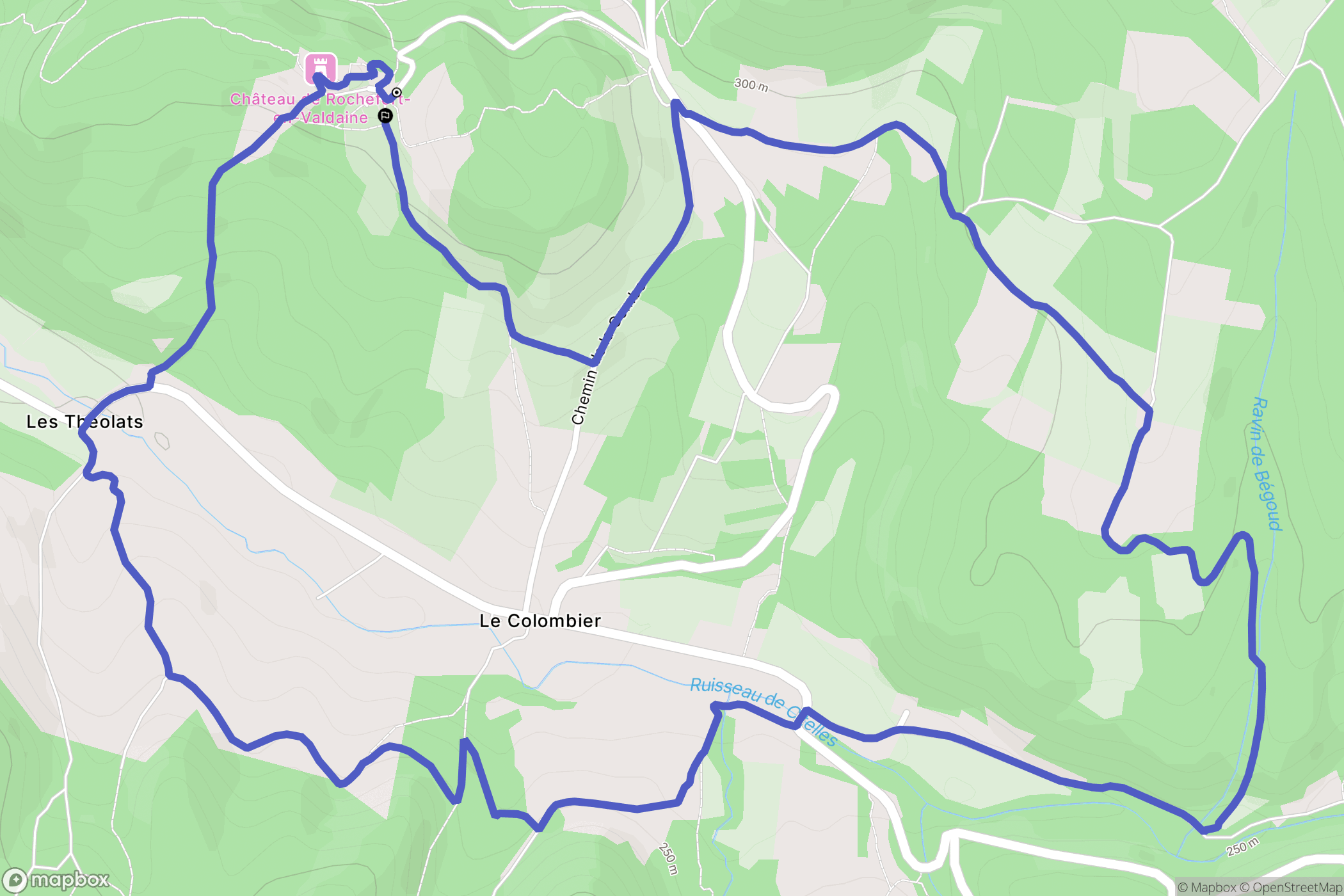 Rochefort-en-Valdaine : carte du parcours de randonnée - France