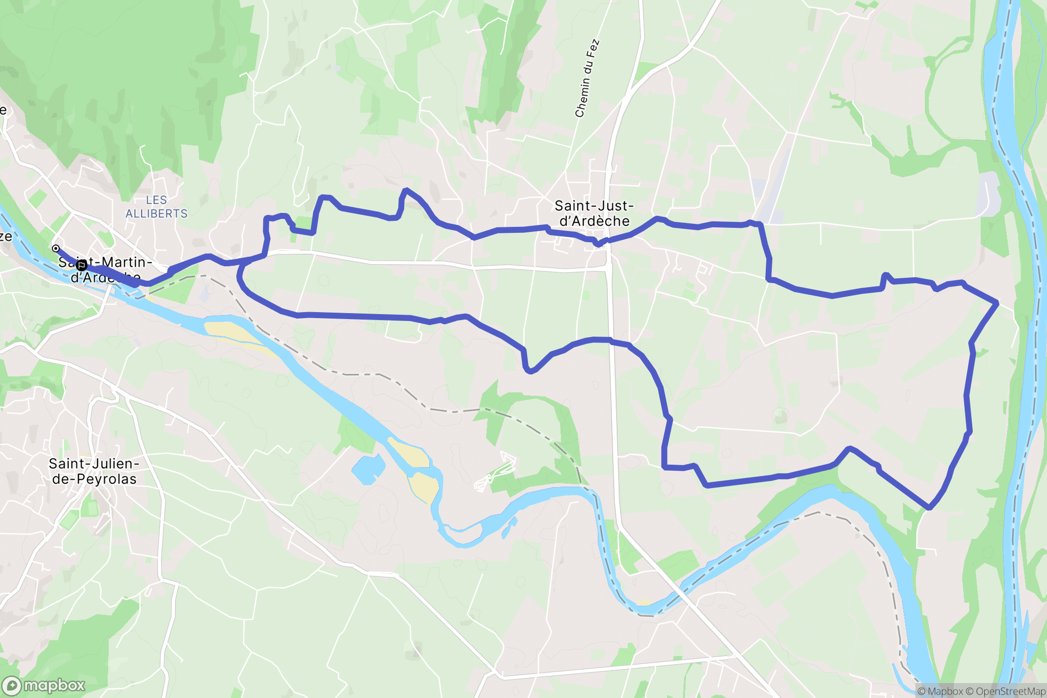 Saint-Martin-d'Ardèche : carte du parcours de randonnée - France