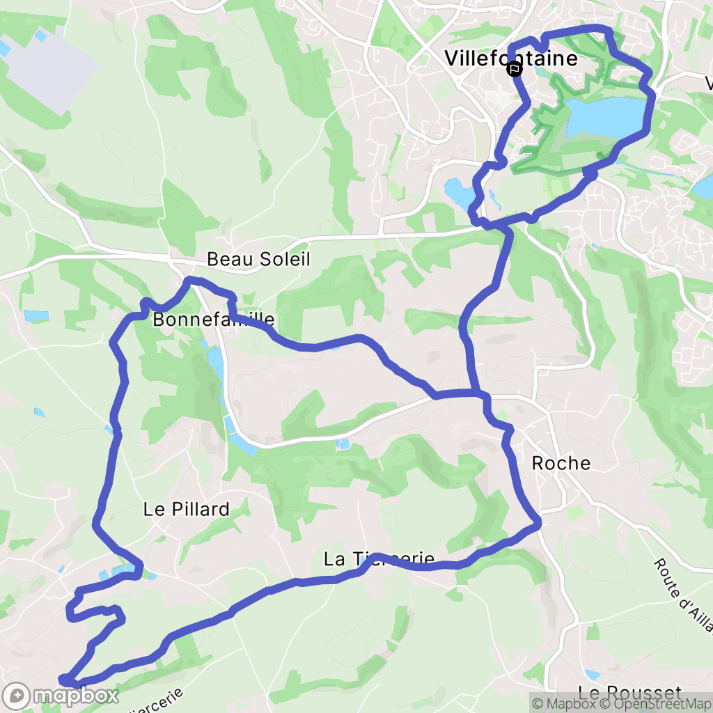 Villefontaine : carte du parcours de randonnée - France
