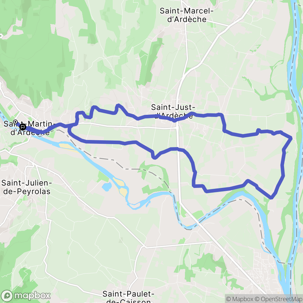 Saint-Martin-d'Ardèche : carte du parcours de randonnée - France