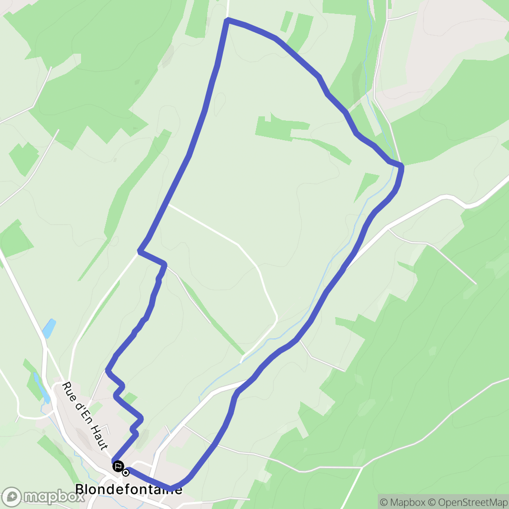 Blondefontaine : carte du parcours de randonnée - France