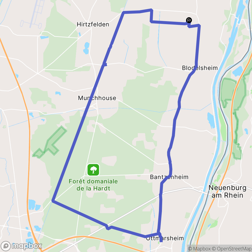 Fessenheim : carte du parcours de randonnée - France