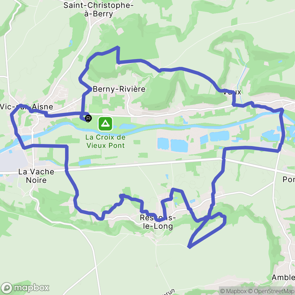 Berny-Rivière : carte du parcours de randonnée - France