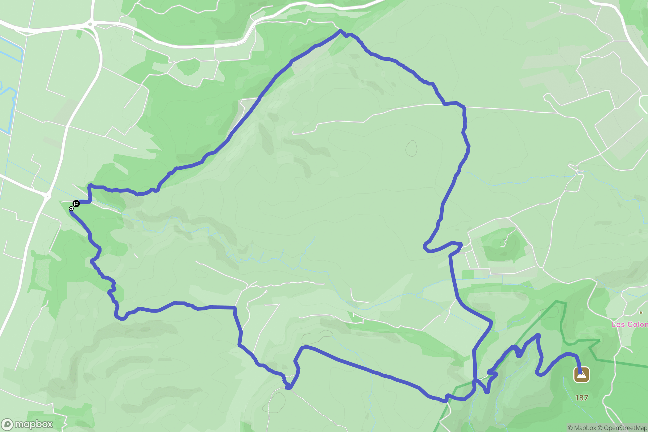 Narbonne : carte du parcours de randonnée - France
