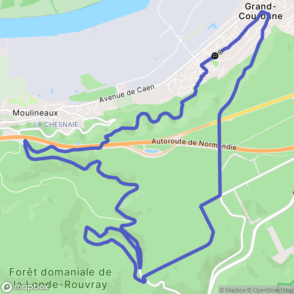 Grand-Couronne : carte du parcours de randonnée - France