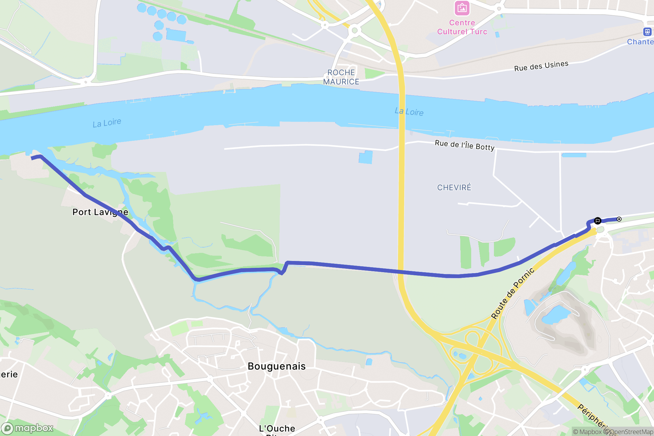 Bouguenais : carte du parcours de randonnée - France