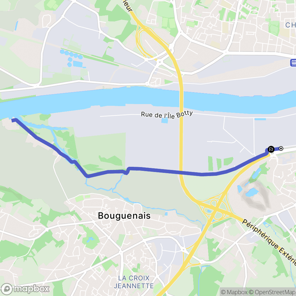 Bouguenais : carte du parcours de randonnée - France