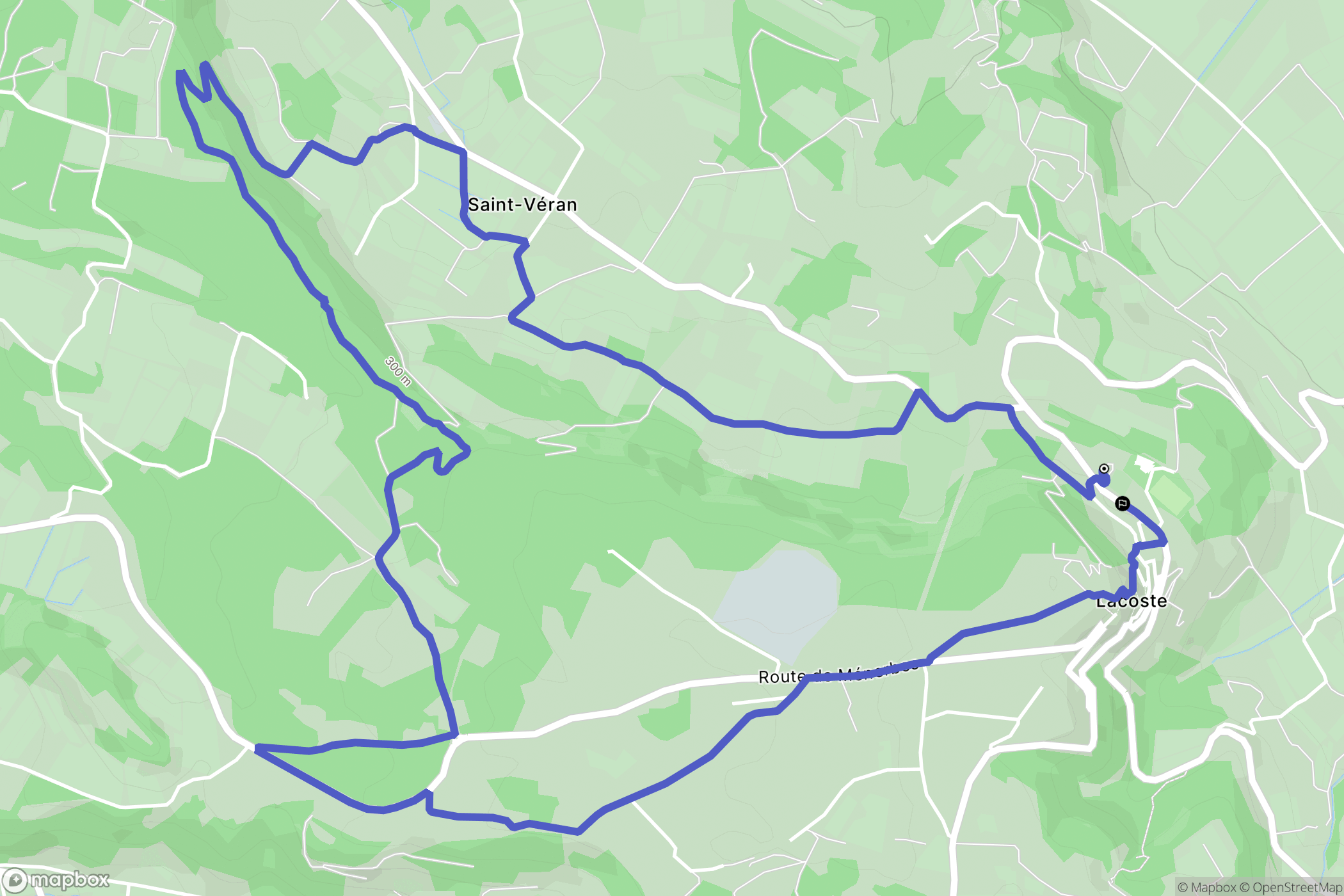 Lacoste : carte du parcours de randonnée - France