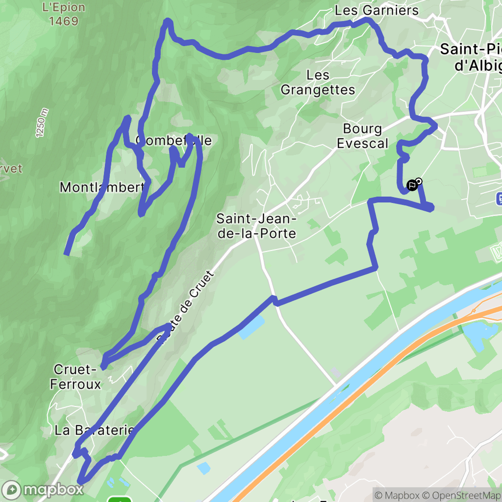 Saint-Pierre-d'Albigny : carte du parcours de randonnée - France