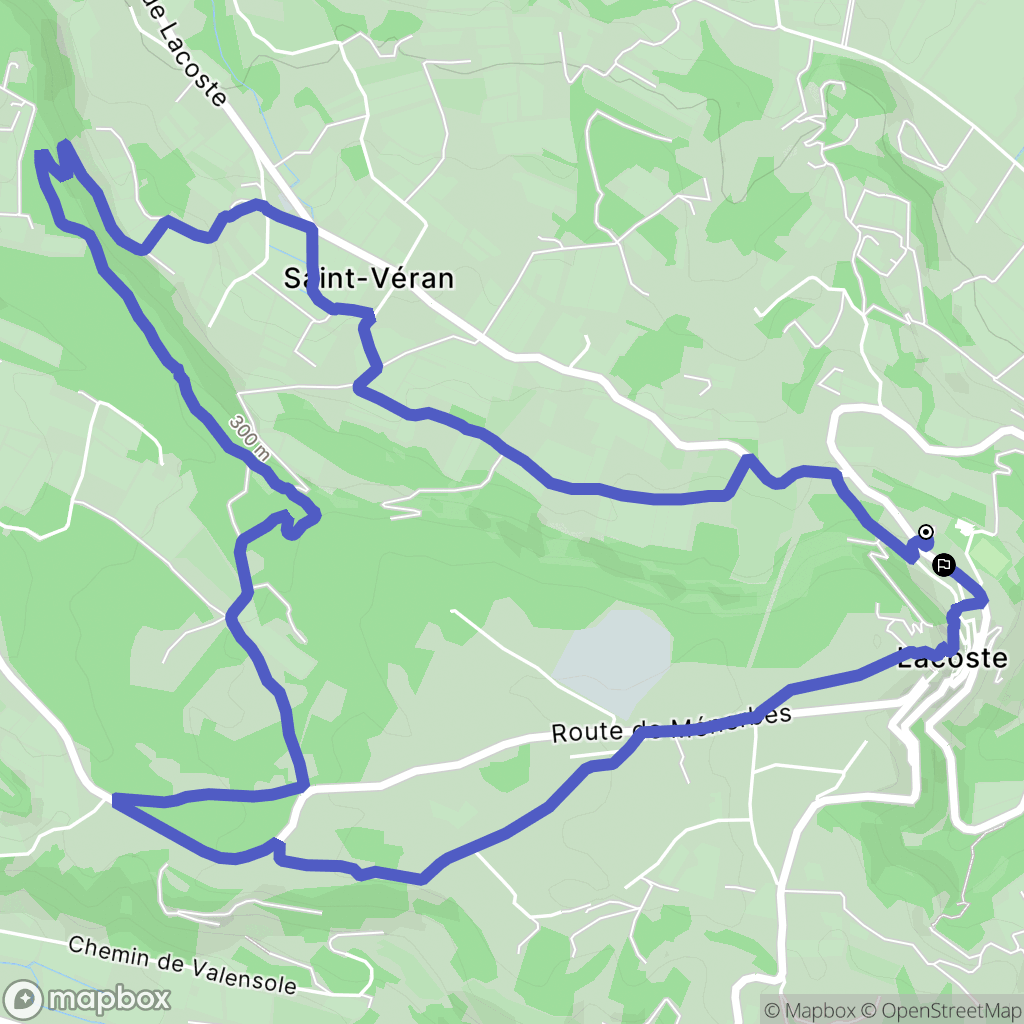 Lacoste : carte du parcours de randonnée - France