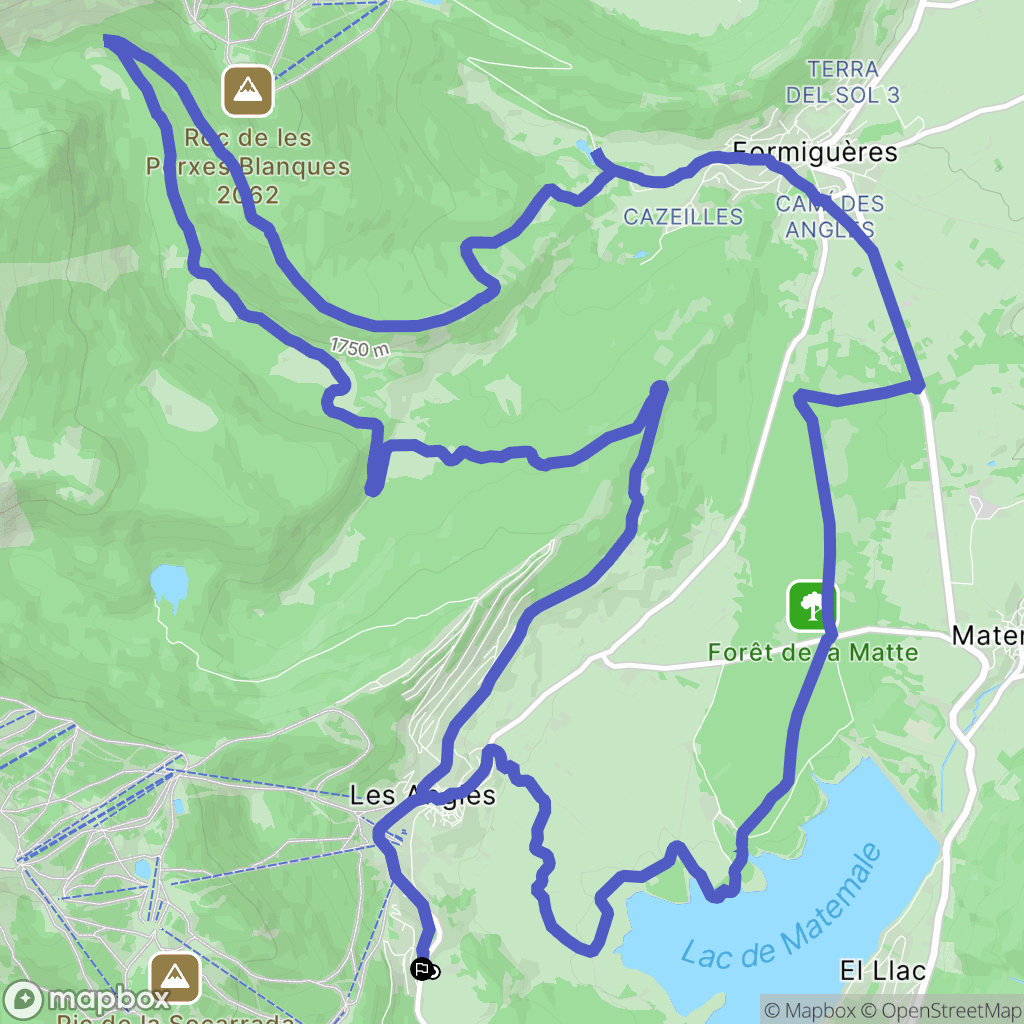 Les Angles : carte du parcours de randonnée - France
