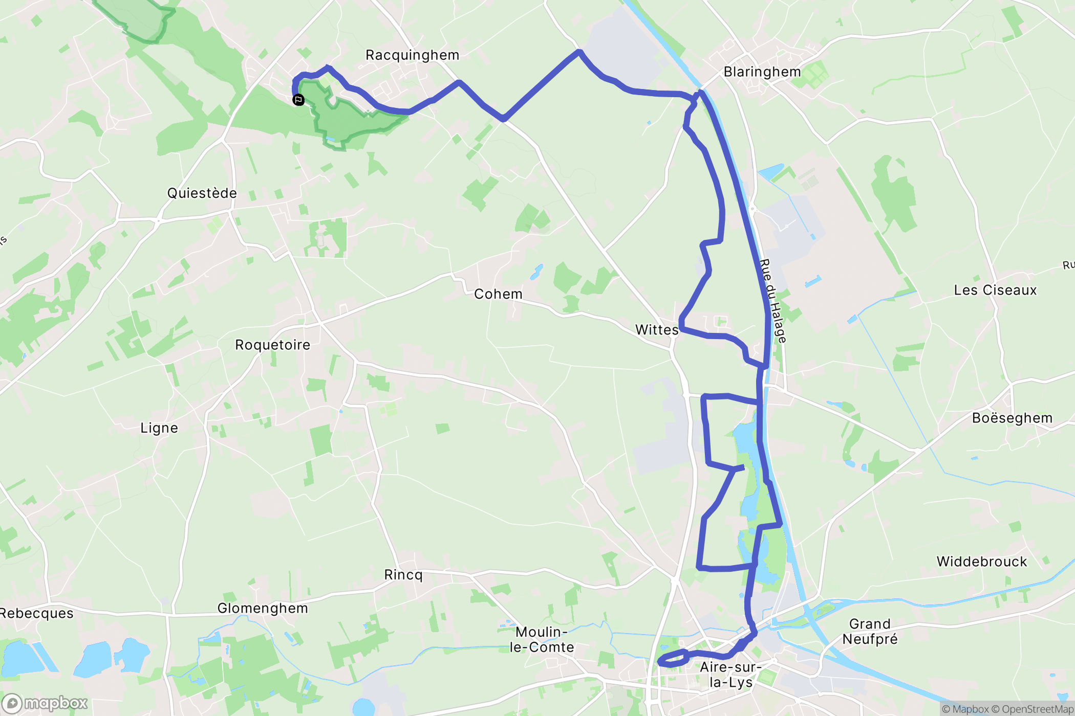 Racquinghem : carte du parcours de randonnée - France