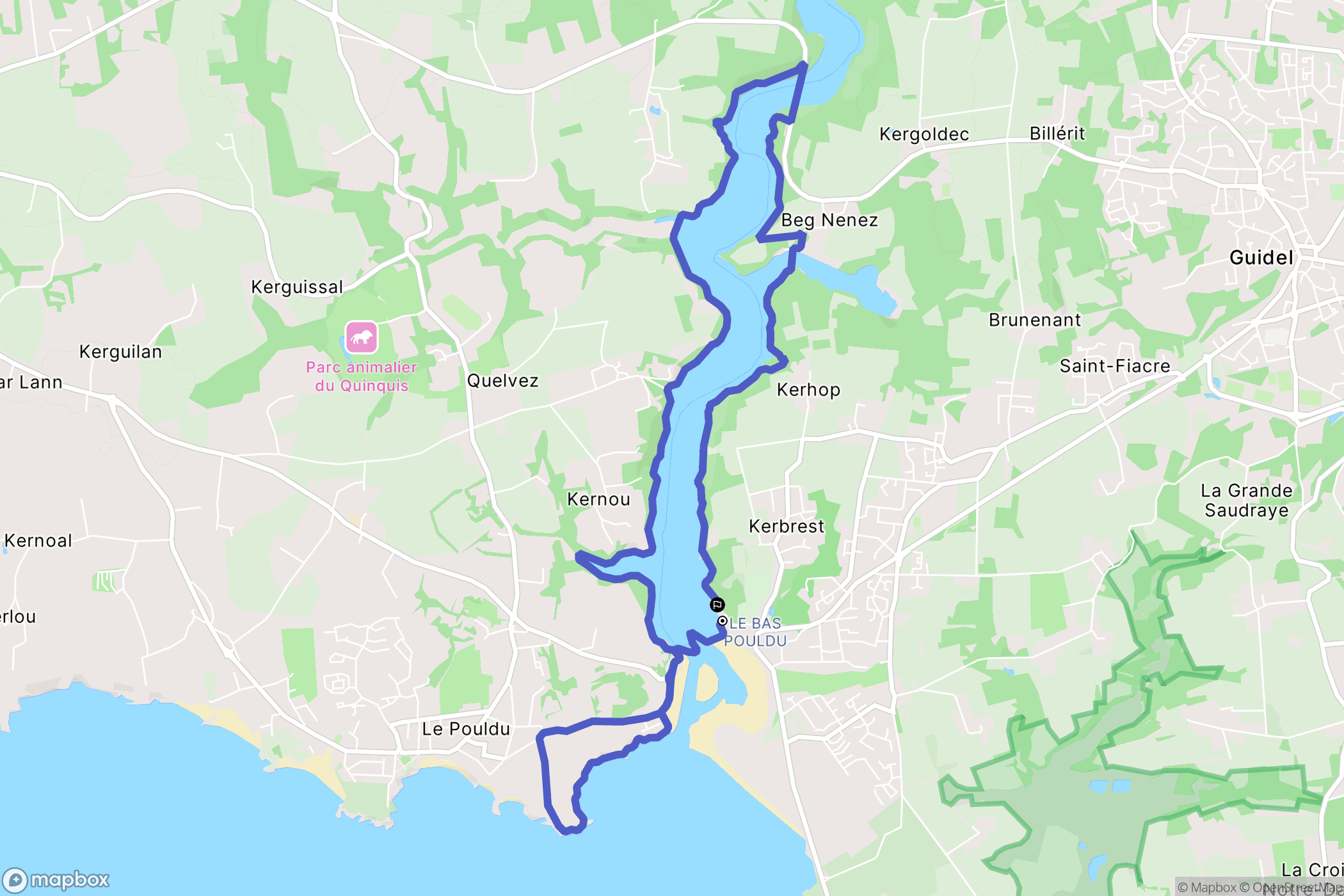 Guidel : carte du parcours de randonnée - France