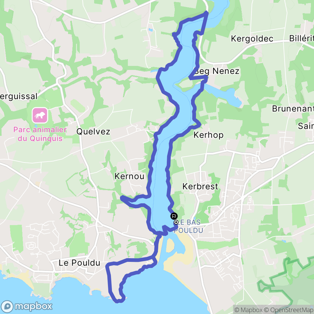 Guidel : carte du parcours de randonnée - France