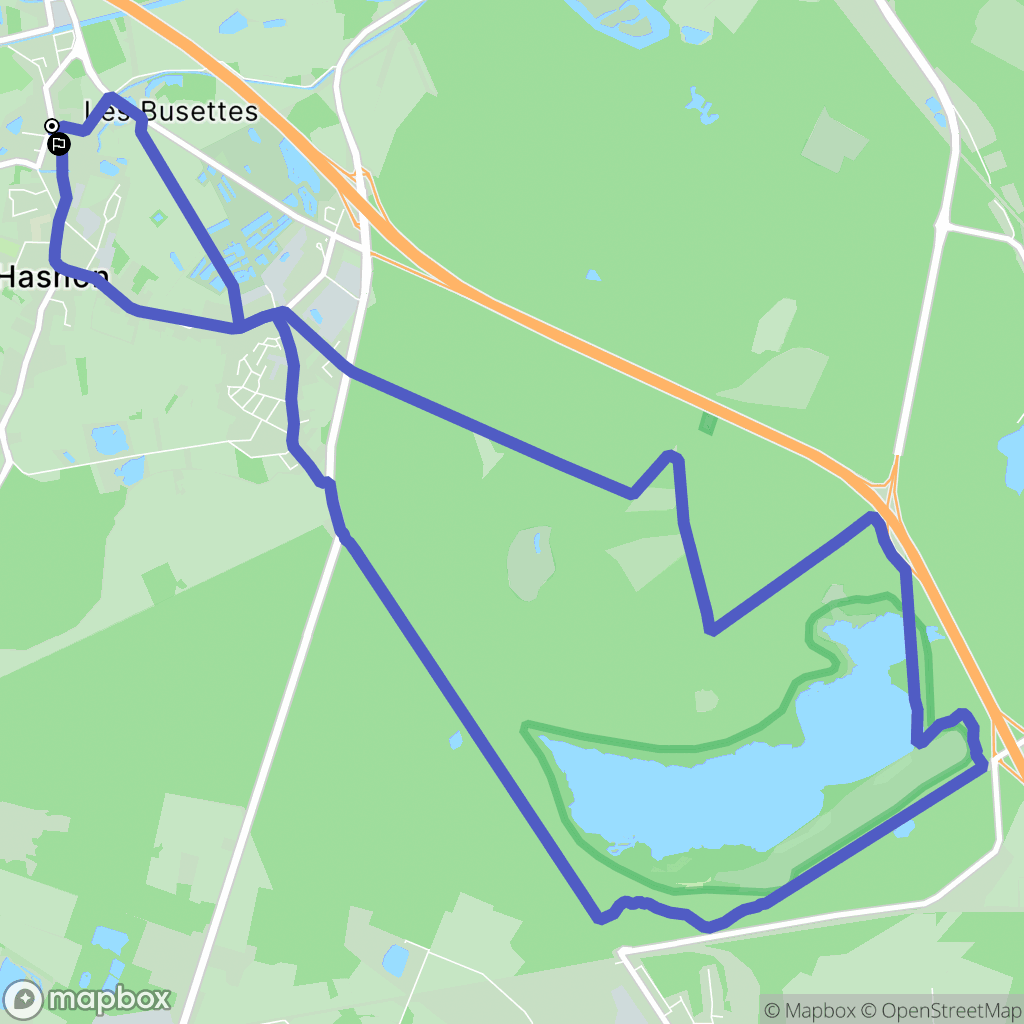 Hasnon : carte du parcours de randonnée - France