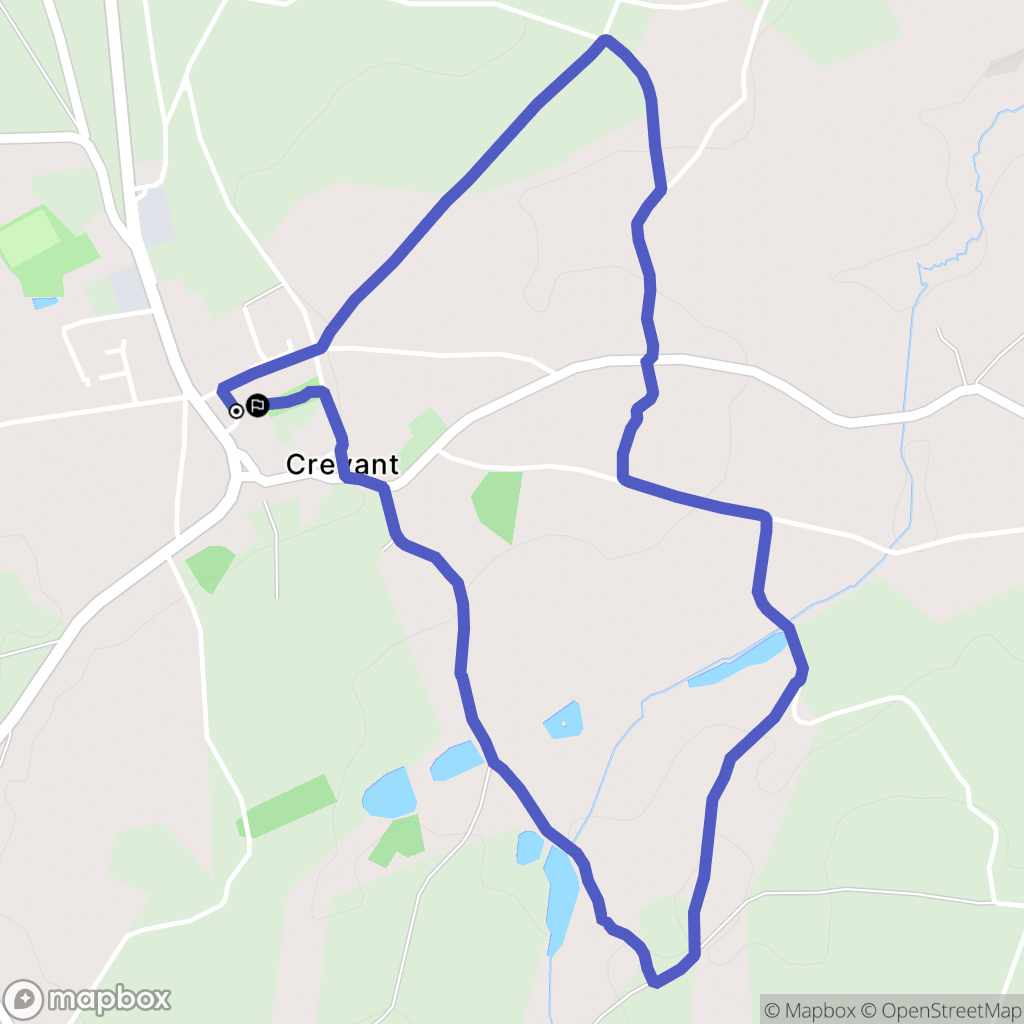 Crevant : carte du parcours de randonnée - France