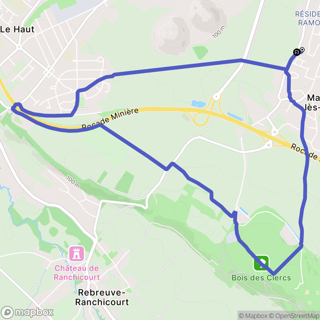 Ruitz : carte du parcours de randonnée - France